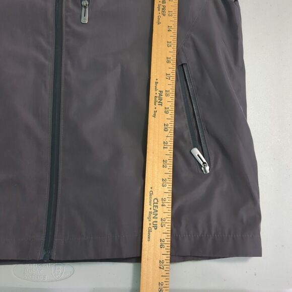 Tech by TUMI Windbreaker Hooded Jacket medium Full Zip Coat gray grey - Picture 4 of 6